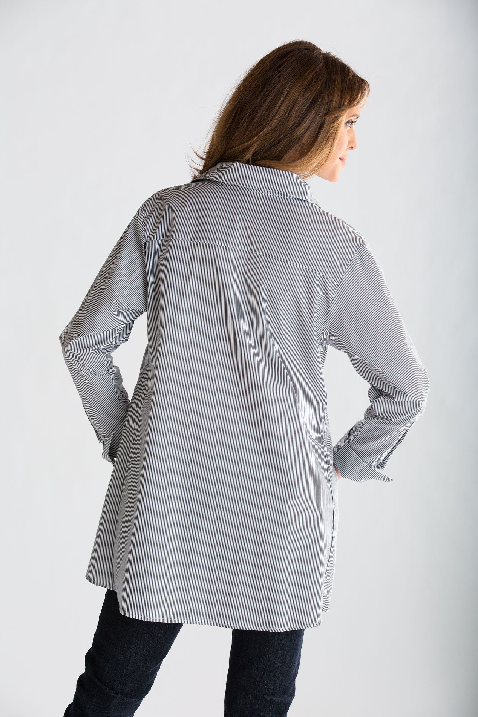 pinstripe, back view