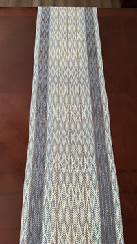 Handwoven Blue Steel Bamboo Table Runner