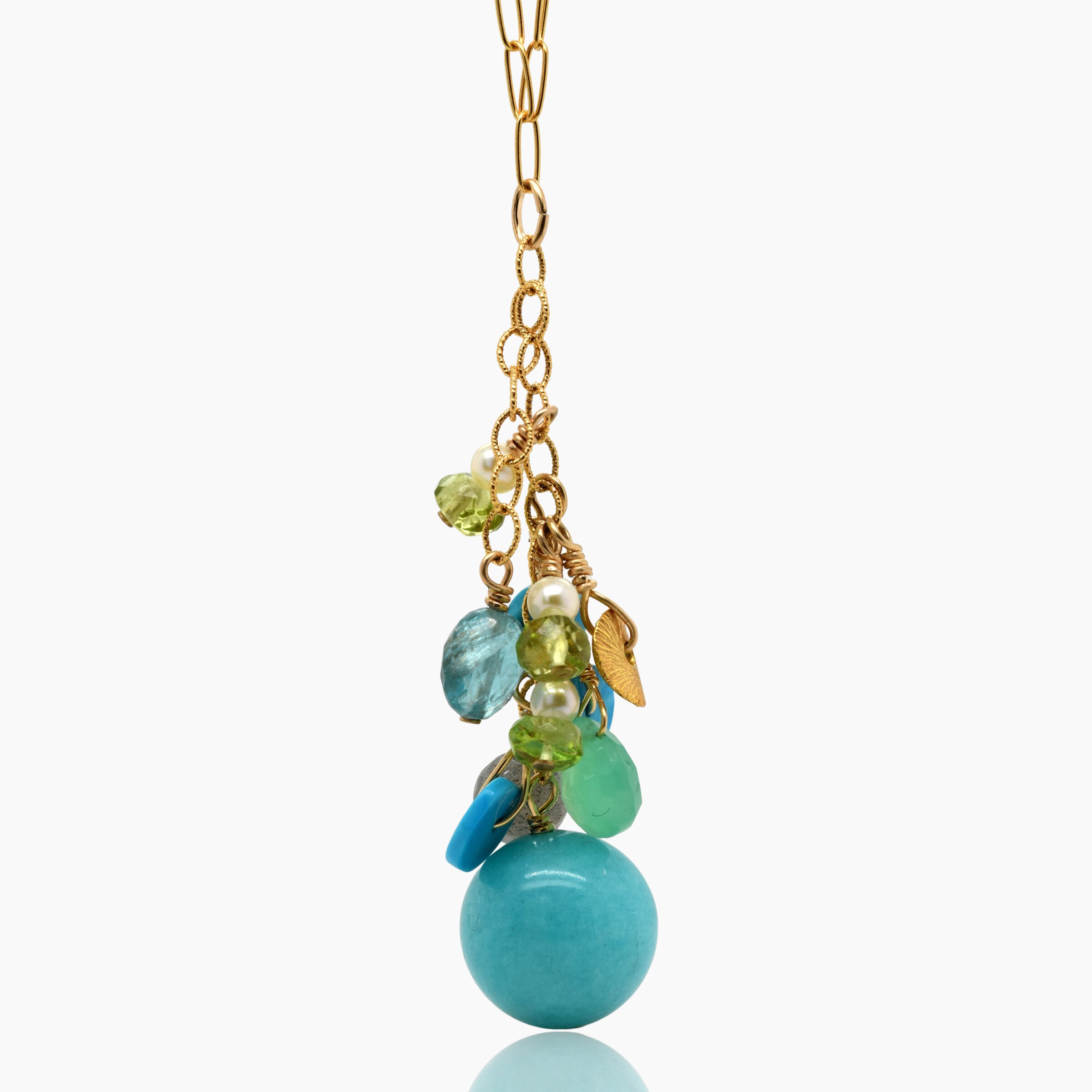 Amazonite Color Block Dangly Necklace