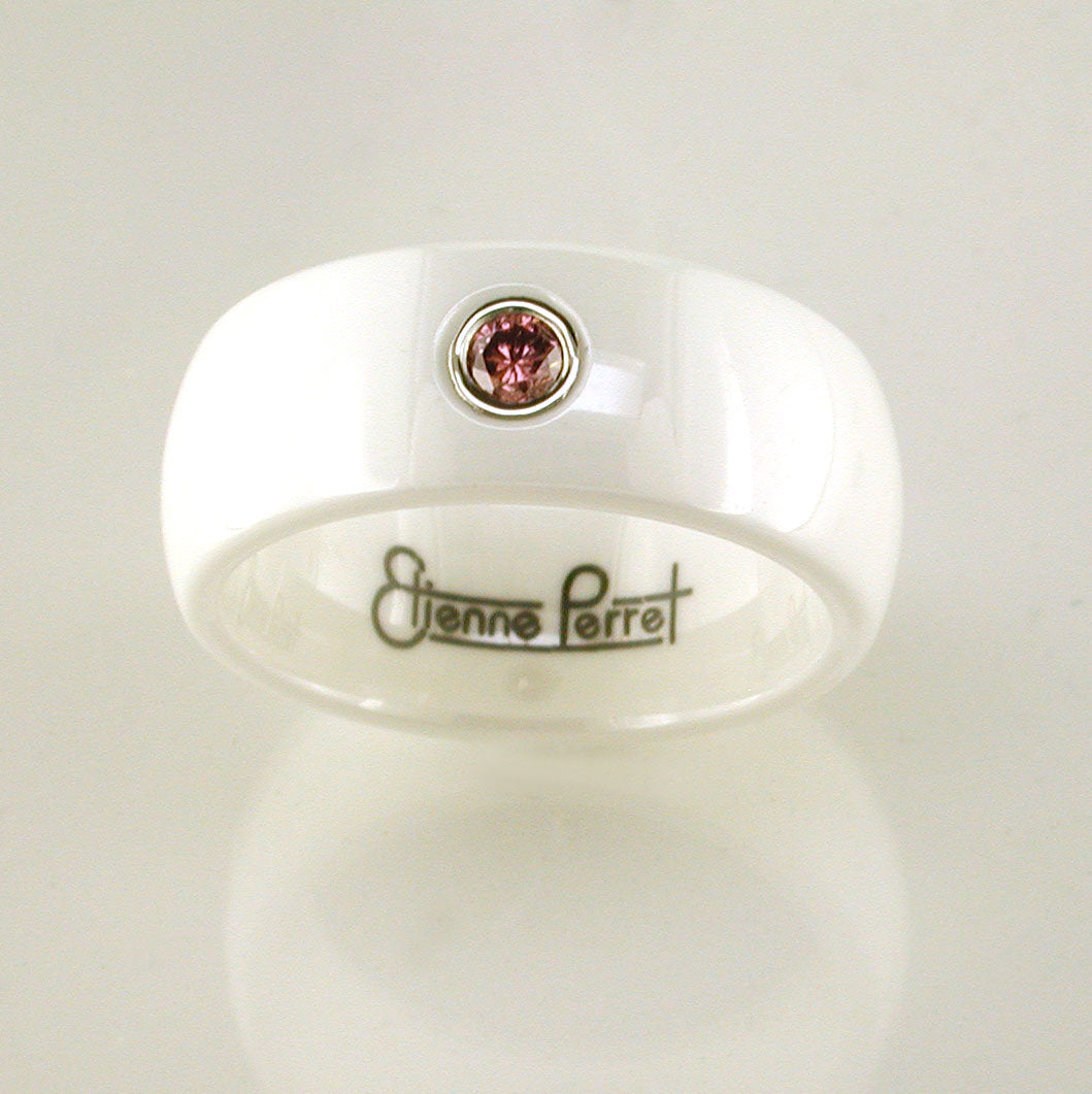 Ceramic Band with Pink Sapphire