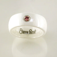 Ceramic Band with Pink Sapphire