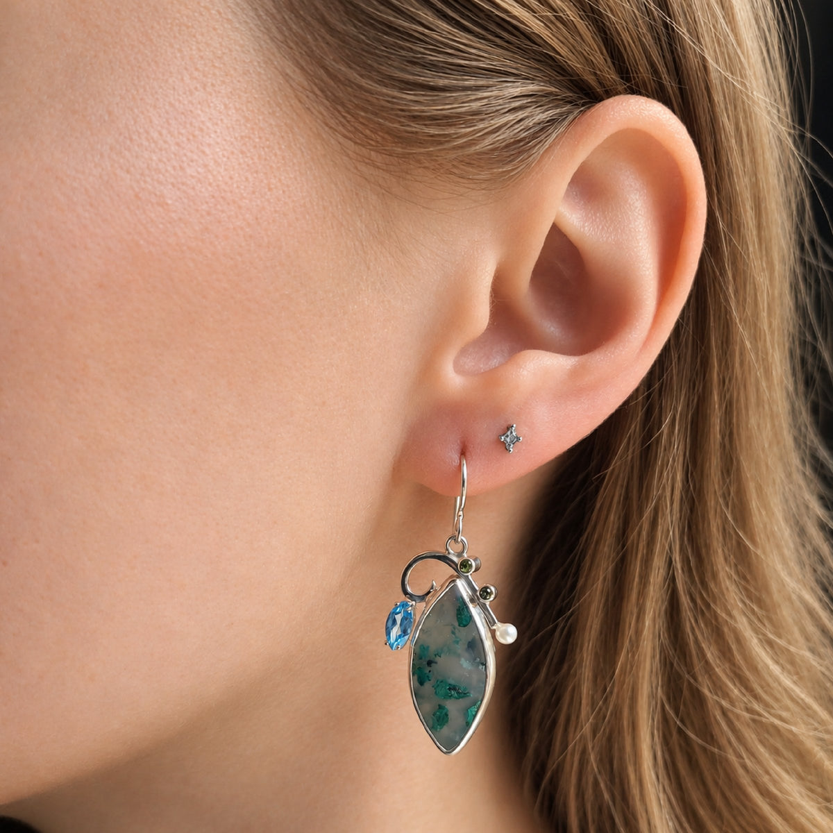 Confetti Chrysocolla Earrings