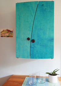Blue Liquor Cabinet