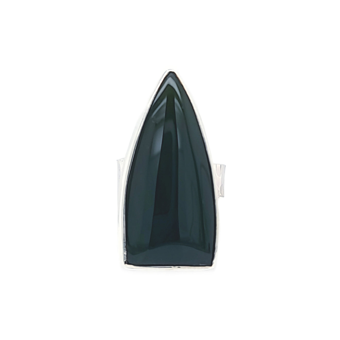 Triangle Green Onyx Adjustable Ring