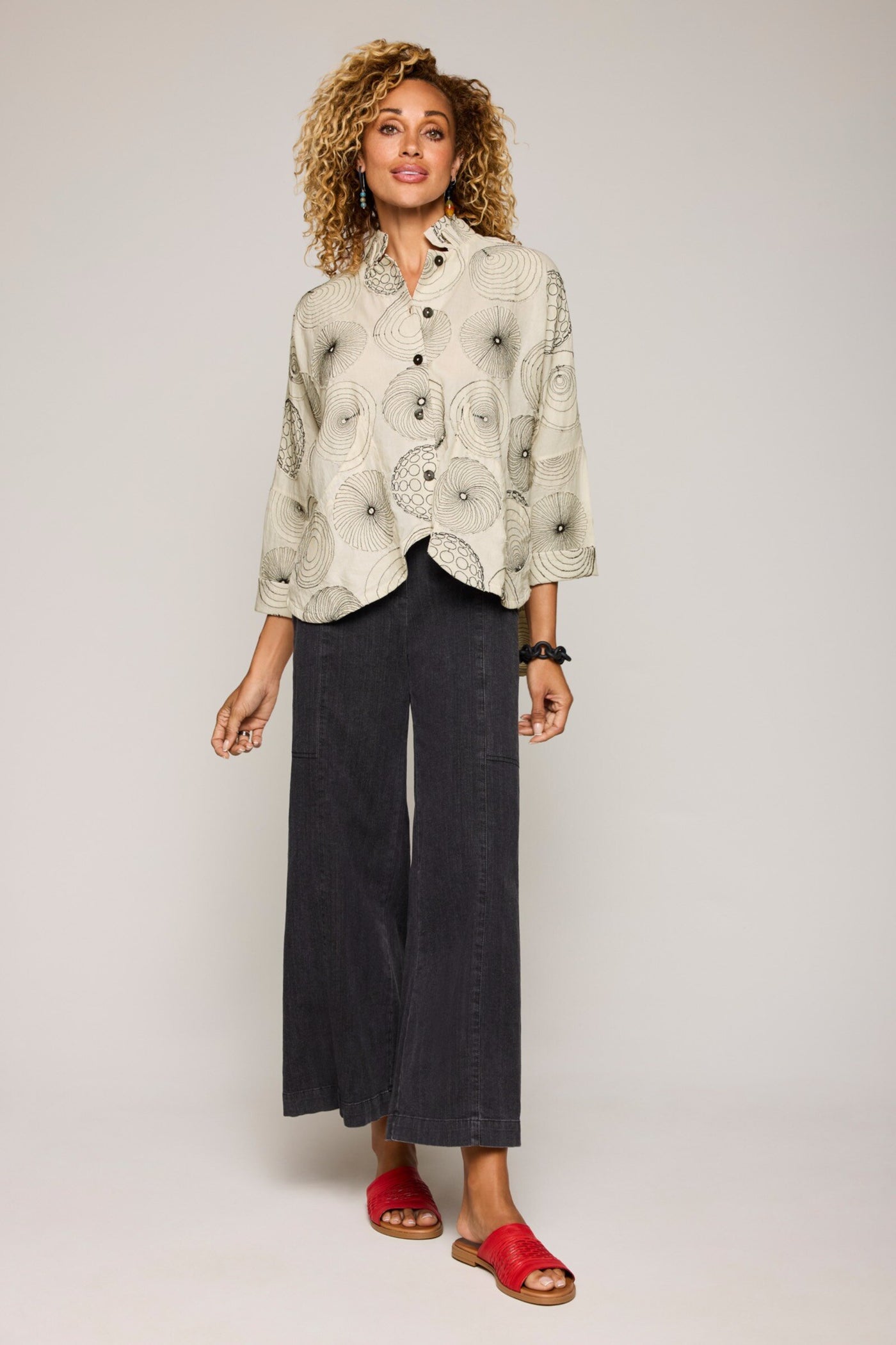 Spiral Embroidery Shirt
