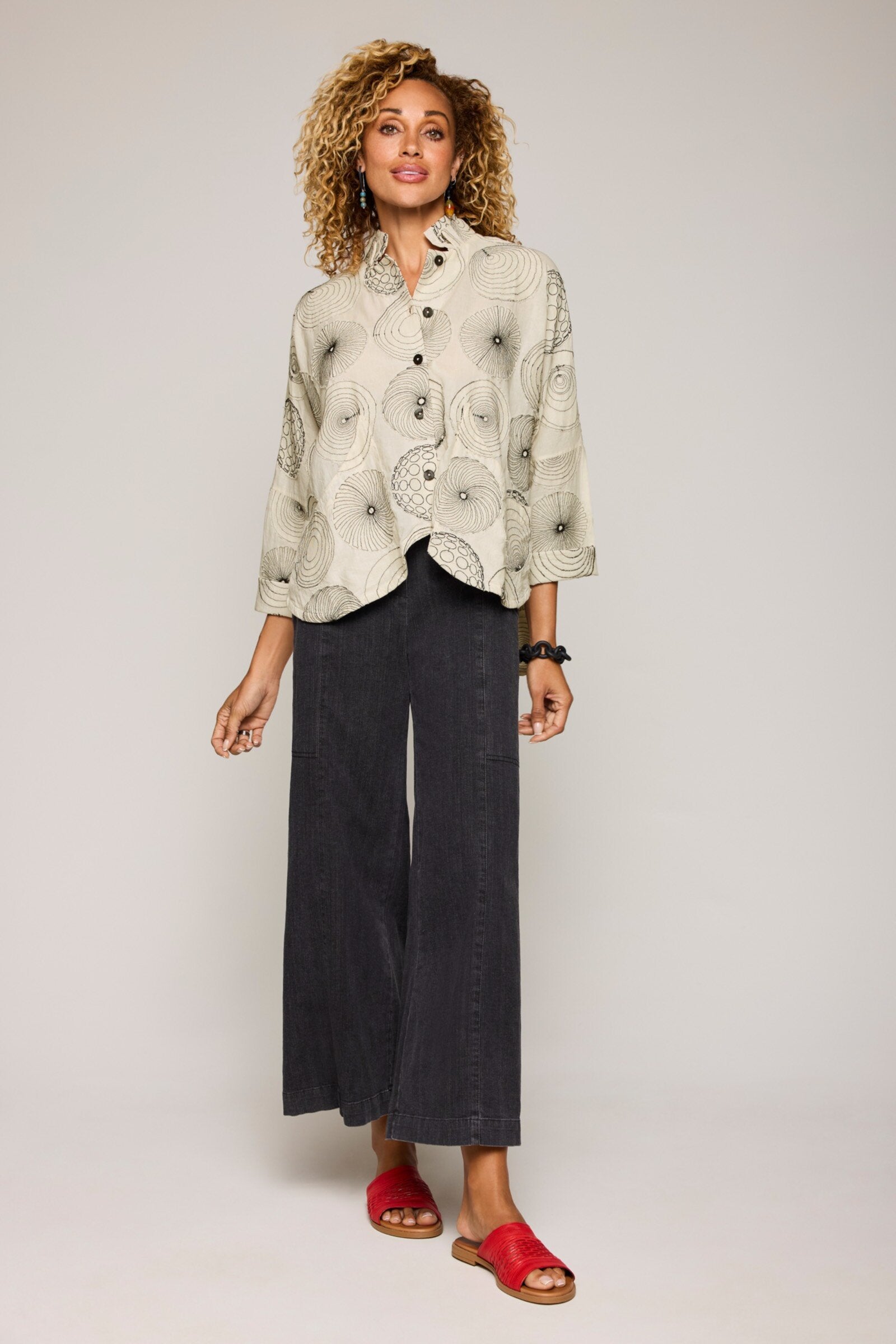 Spiral Embroidery Shirt