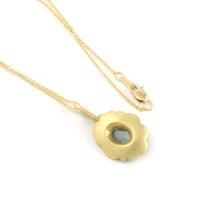 Scallop Oval Necklace in 18k with Rose-Cut Sapphire