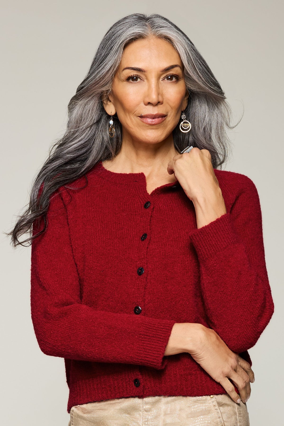 Brushed Boucle Cardigan