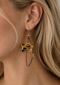 Yellow Silk Blossom Earrings