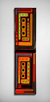 Log Cabin Triptych Wall Panels