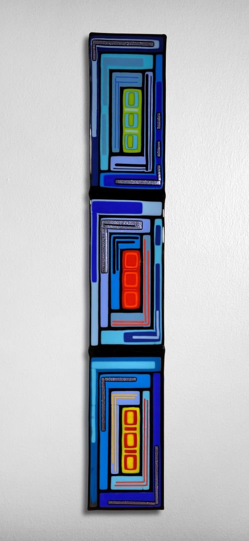 Log Cabin Triptych Wall Panels