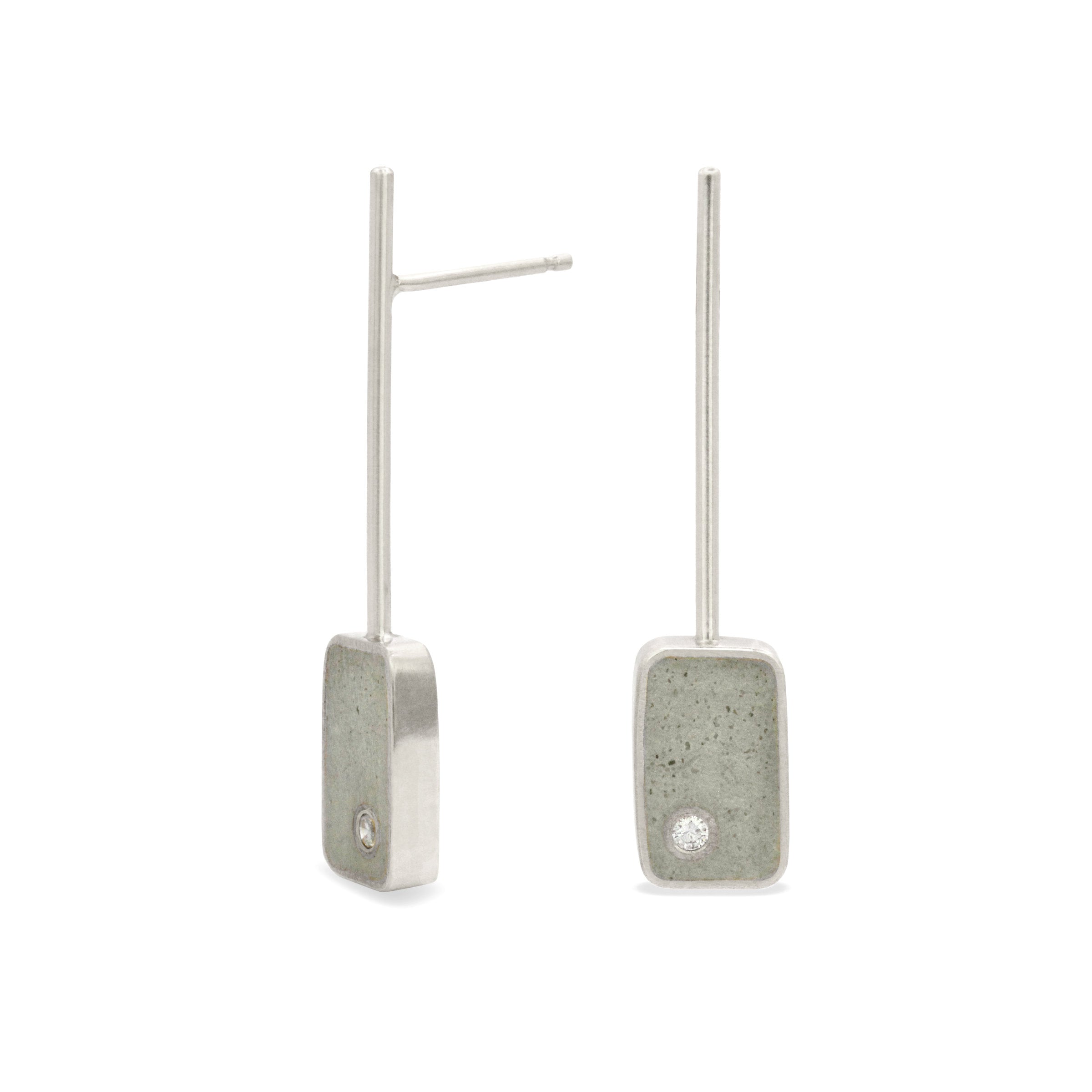 sterling silver and gray concrete