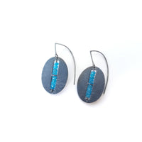 Apatite Segment Oval Earrings