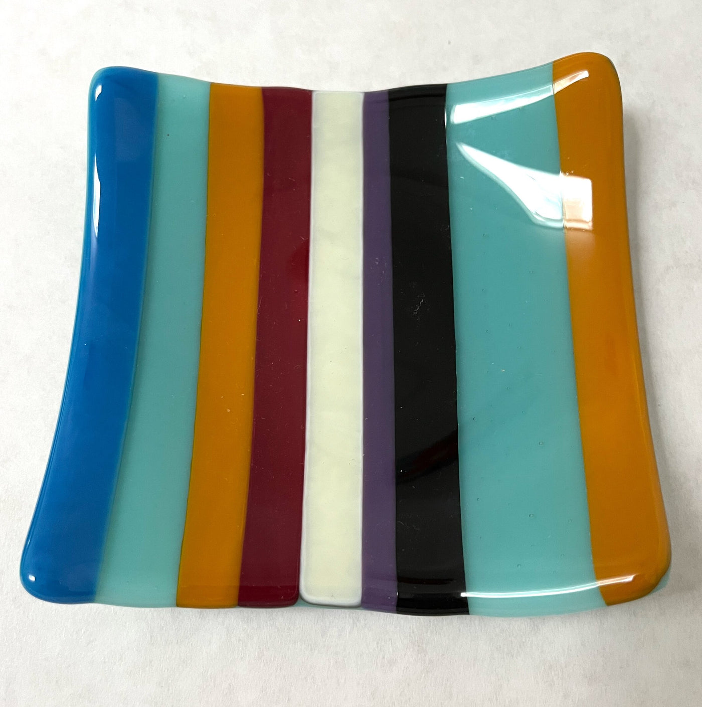 Four Stripey Plates