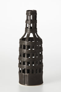 Lattice Bottle Vase in Black