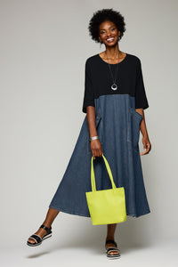 Oversized Mixed Media Dress