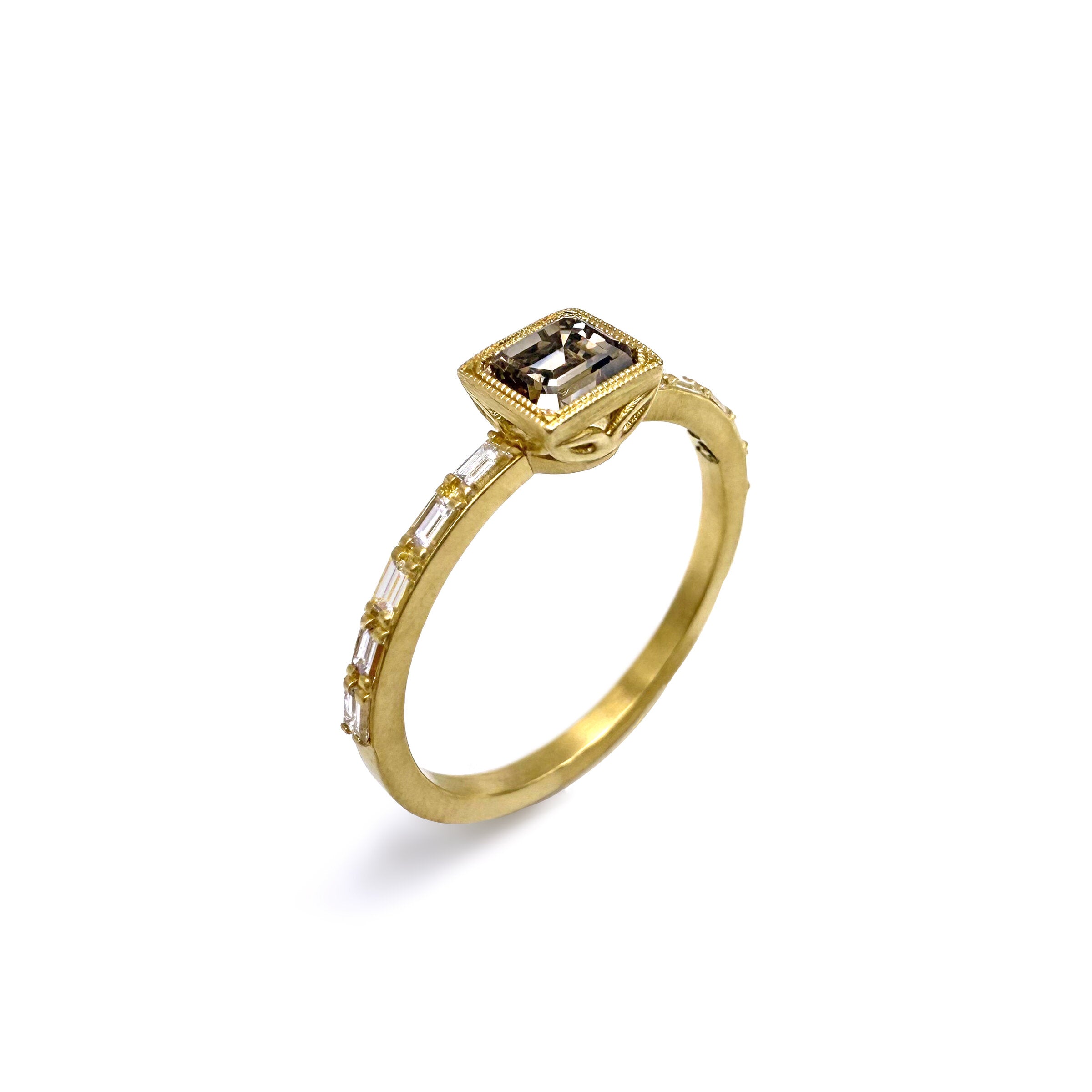Champagne Diamond West Side Ring