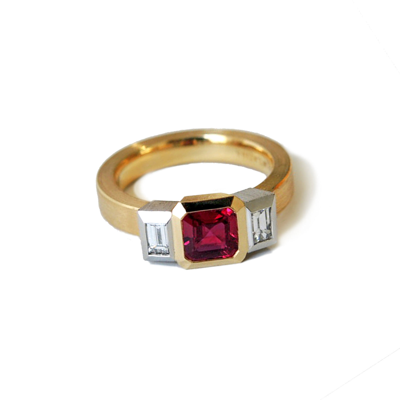 Ruby Oblique Fine Engagement Ring