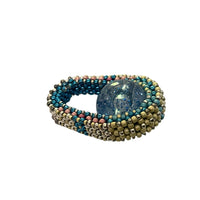 Blue Glitter Pod Ring