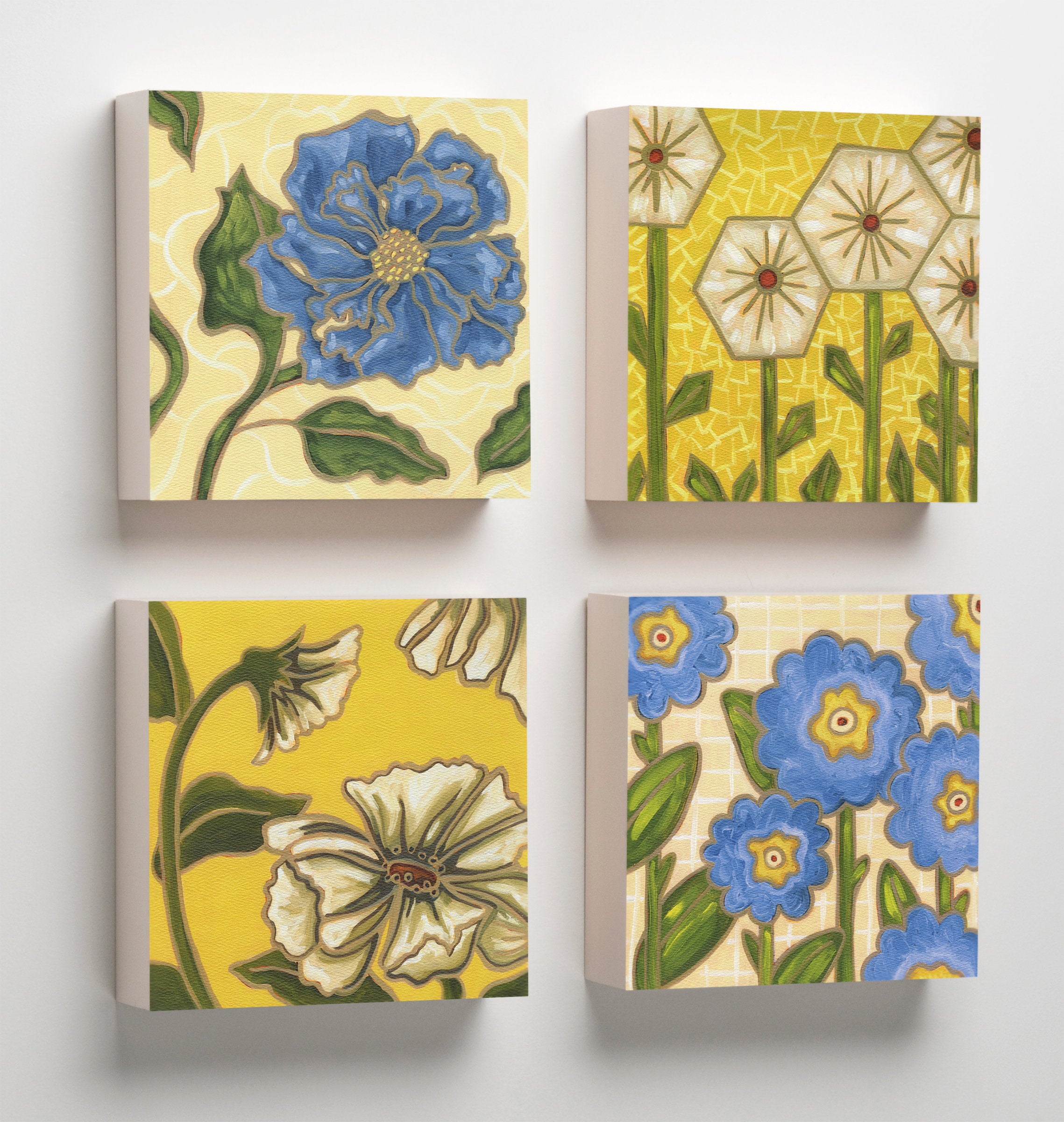 Clockwise from top left: Annie, Sophie, Taylor and Cynthia Wooden Tiles