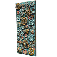 Mosaic of Circles Tile in Antique Teal, Orange and Yellow