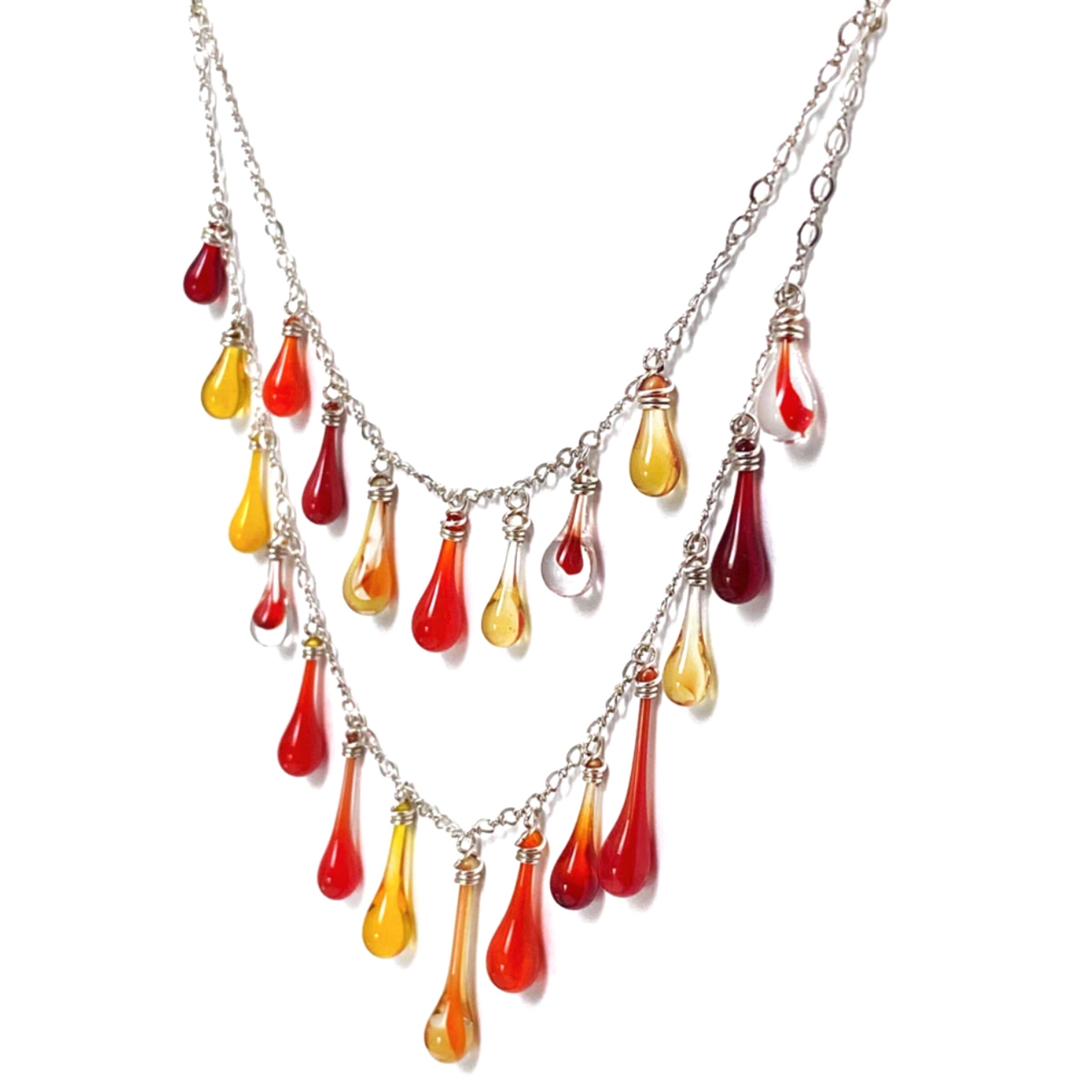 Firelight Waterfall Necklace