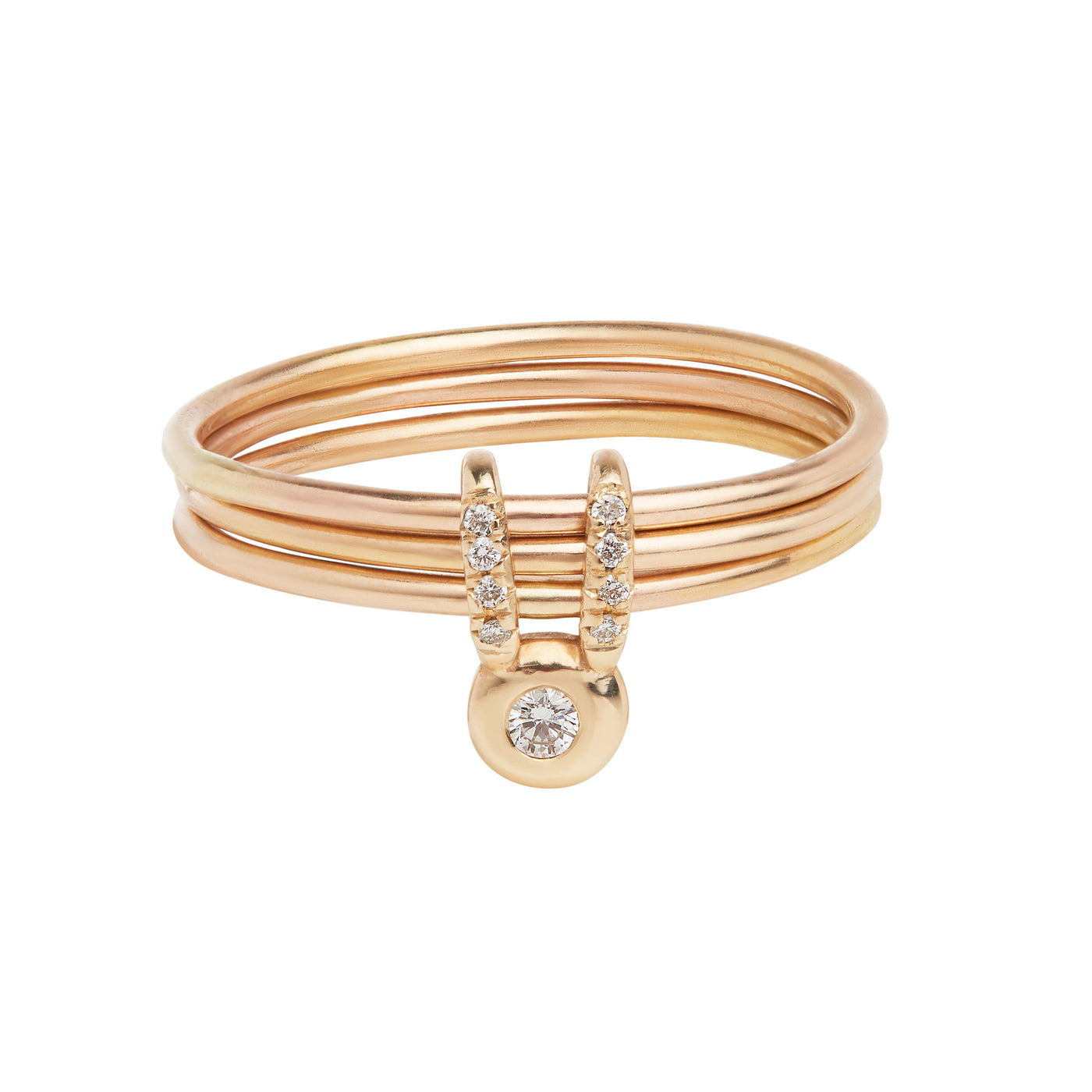 Lucky Rabbit Bunny Three Band Ring