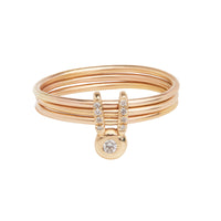Lucky Rabbit Bunny Three Band Ring