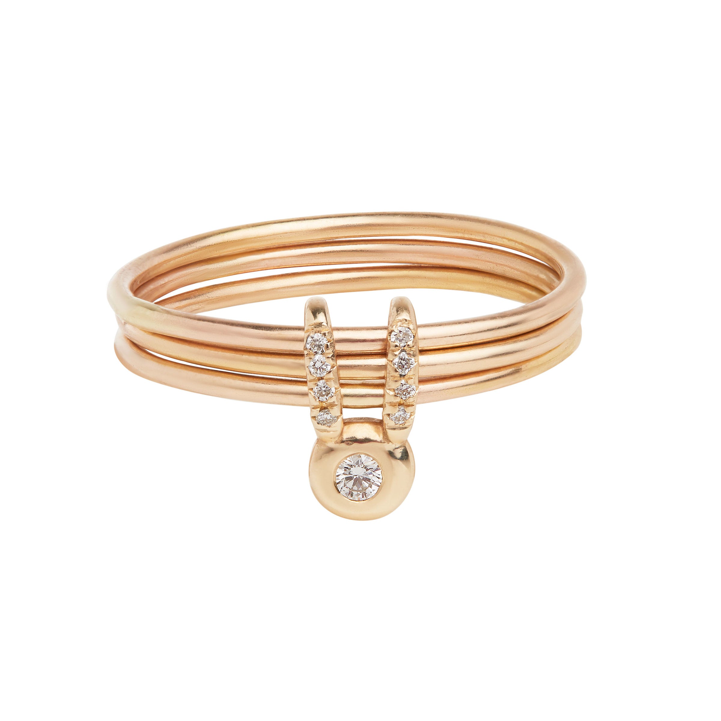 Lucky Rabbit Bunny Three Band Ring