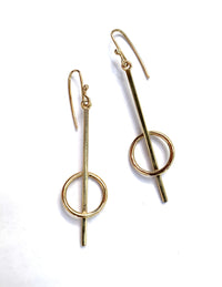 Gold Circle Line Earrings