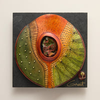 Green and Orange with Dark Geode