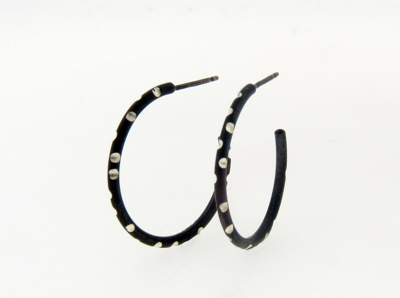 Small Oxidized Silver Hoop Earrings