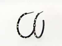 Small Oxidized Silver Hoop Earrings