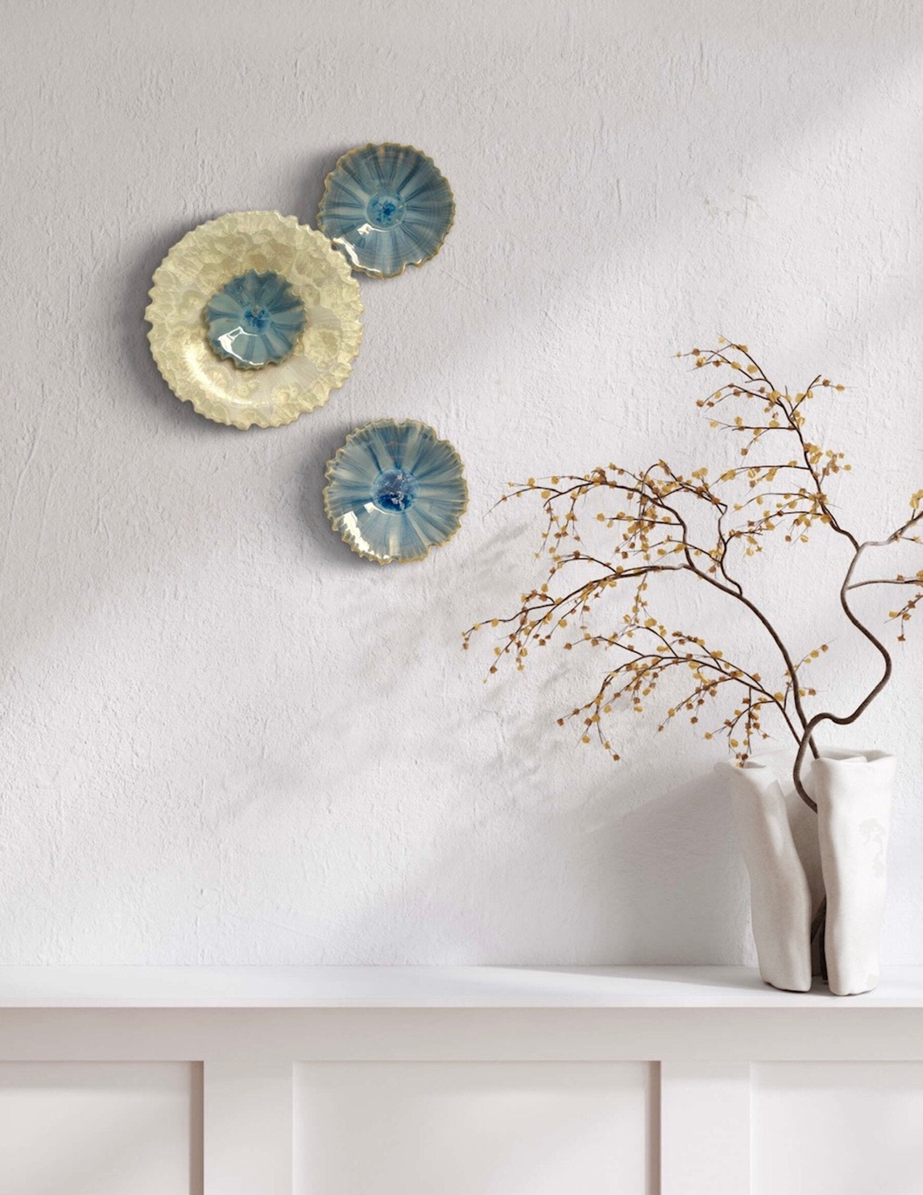 Trio Blue Star Wall Sculpture