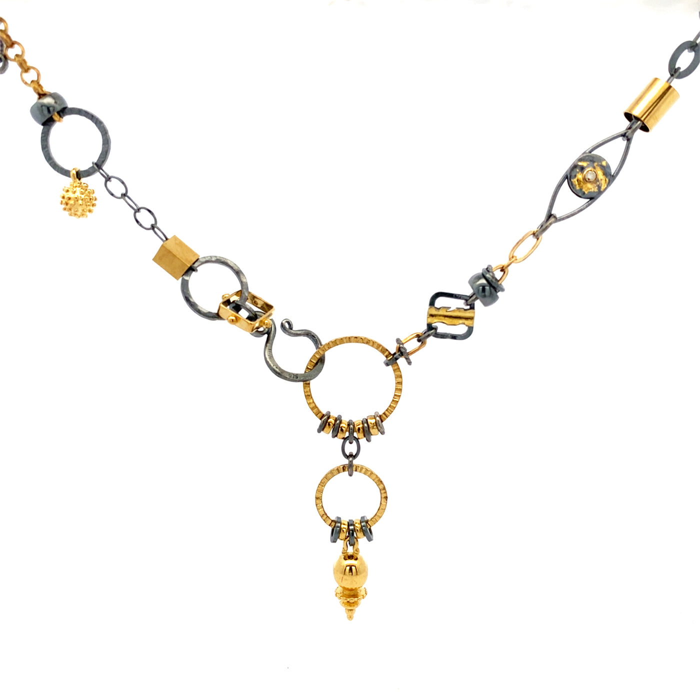 Black & Gold Plumb Bob Treasure Necklace