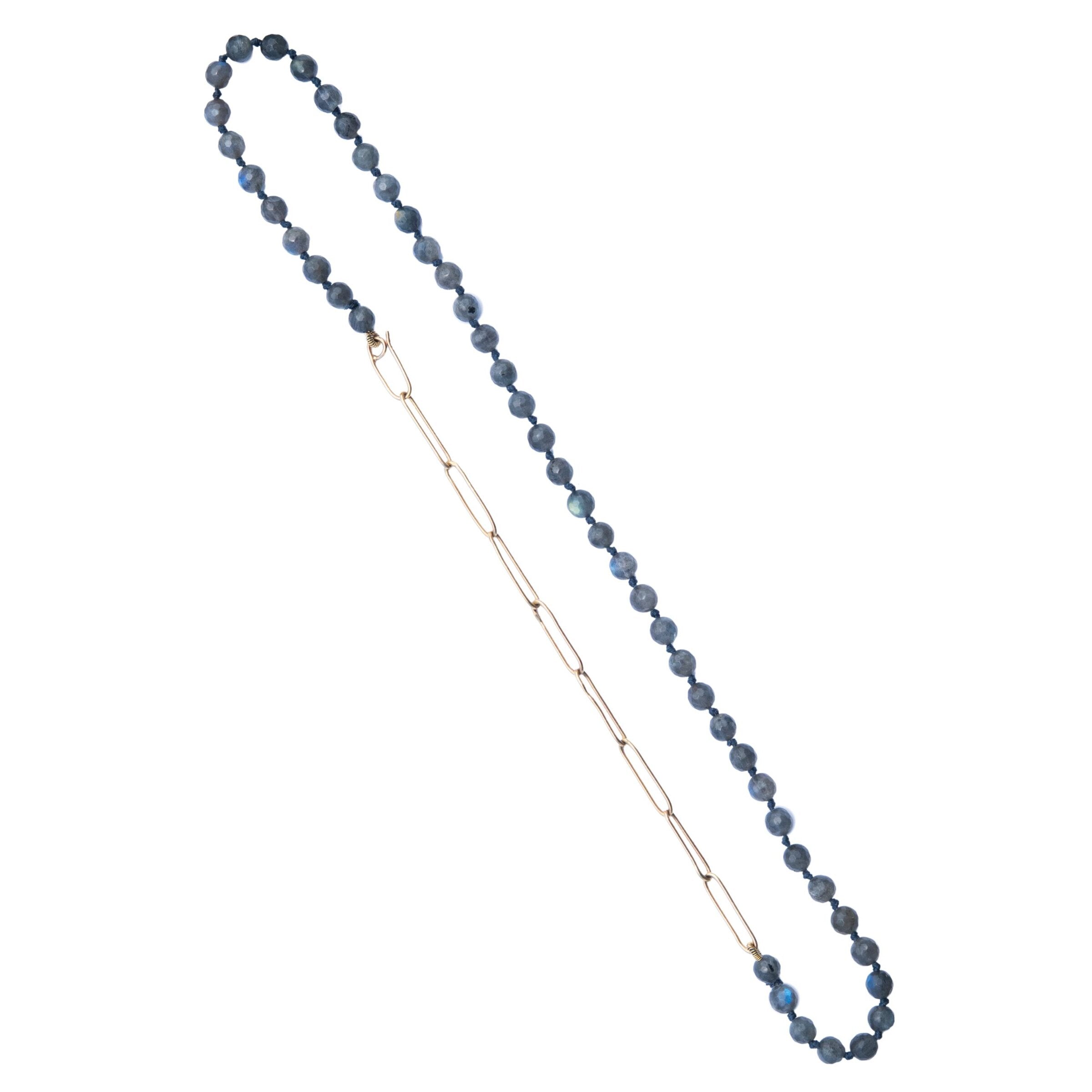 Gold Chain & Labradorite Necklace