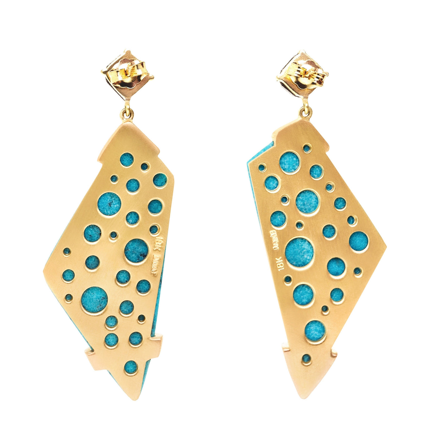 Mismatched Galaxy Turquoise Earrings