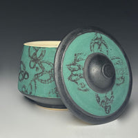 Celtic Knot Green Lidded Jar