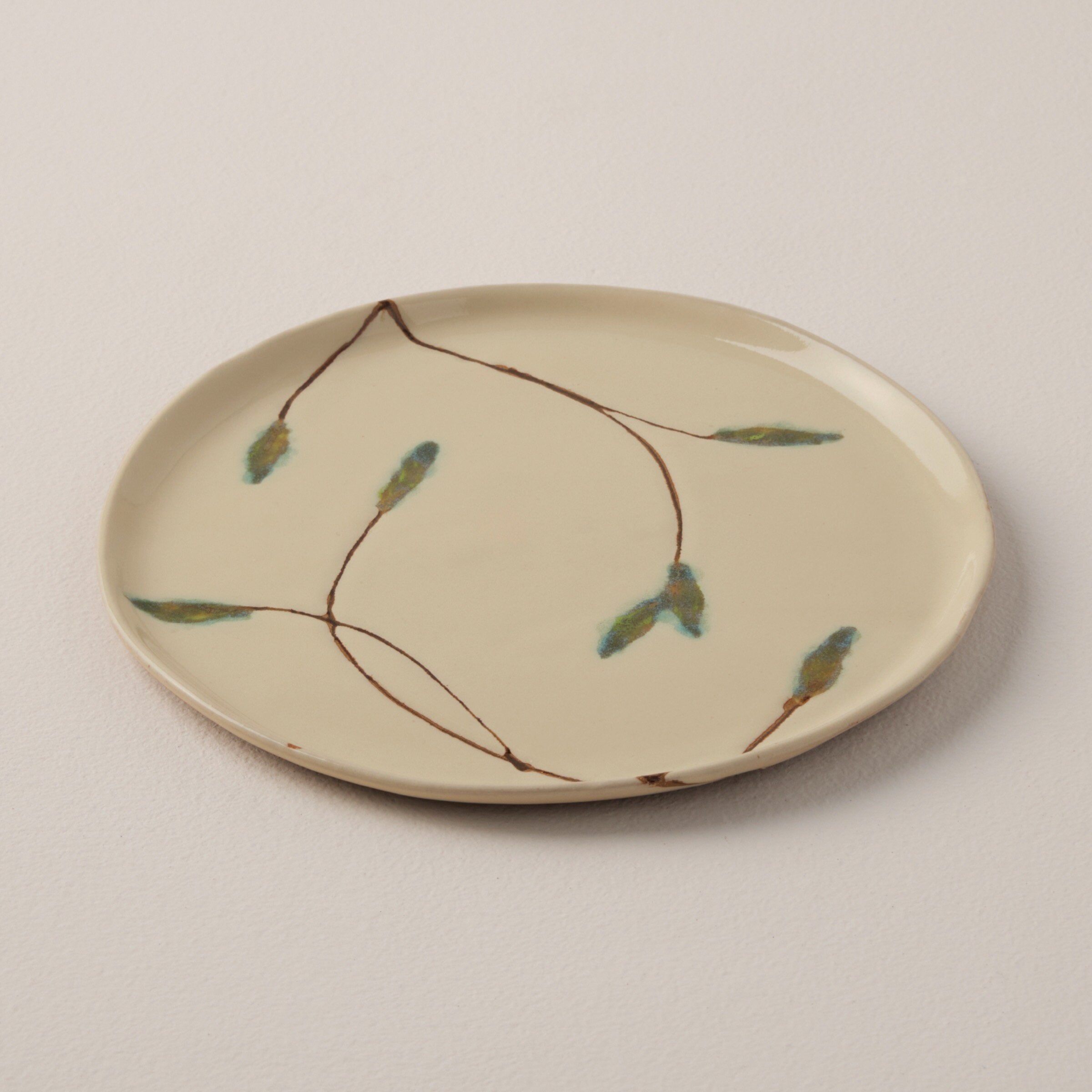 Cherry Leaf Dessert Plate Set