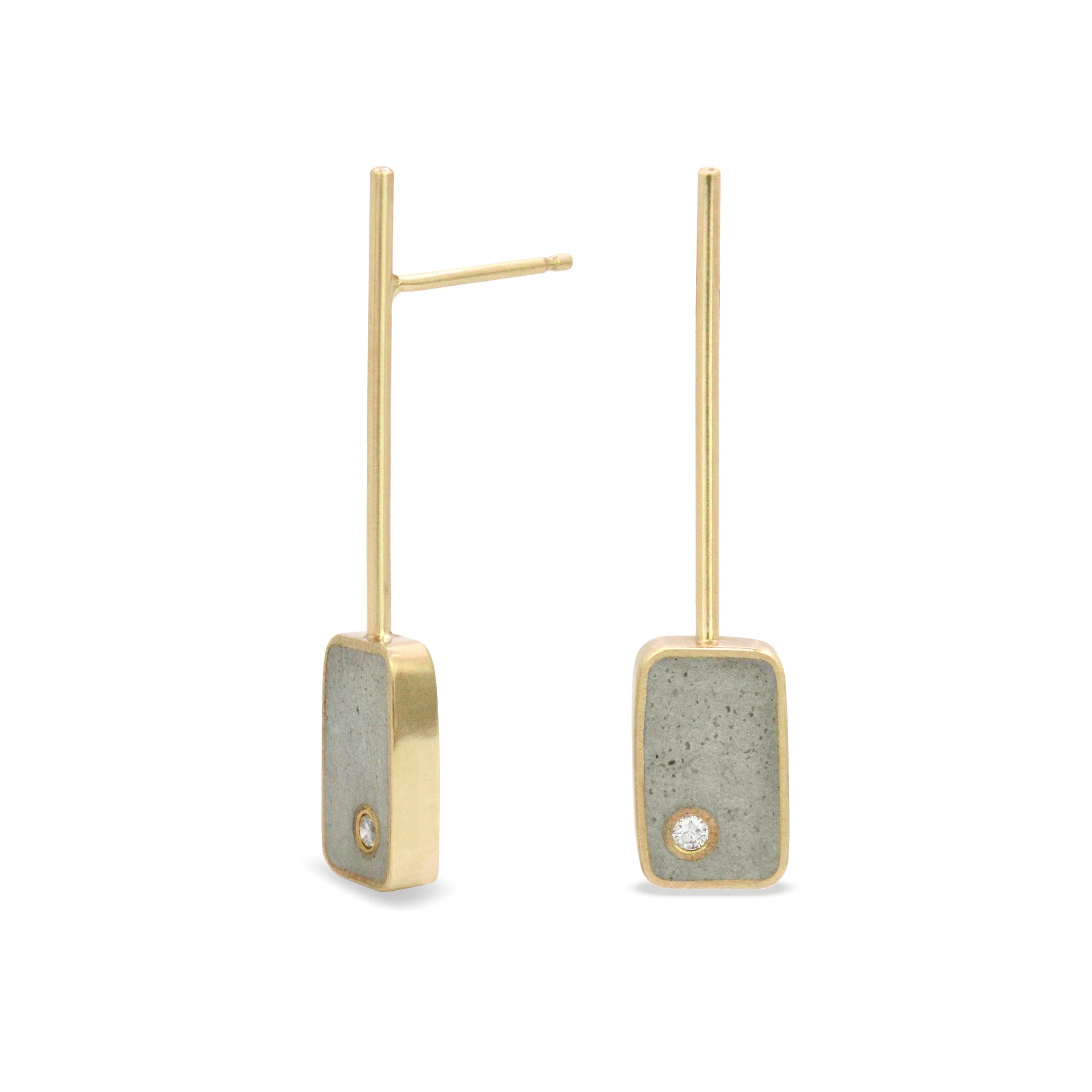 14k yellow gold and gray concrete