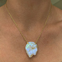 Dripping Pearl Coin Necklace