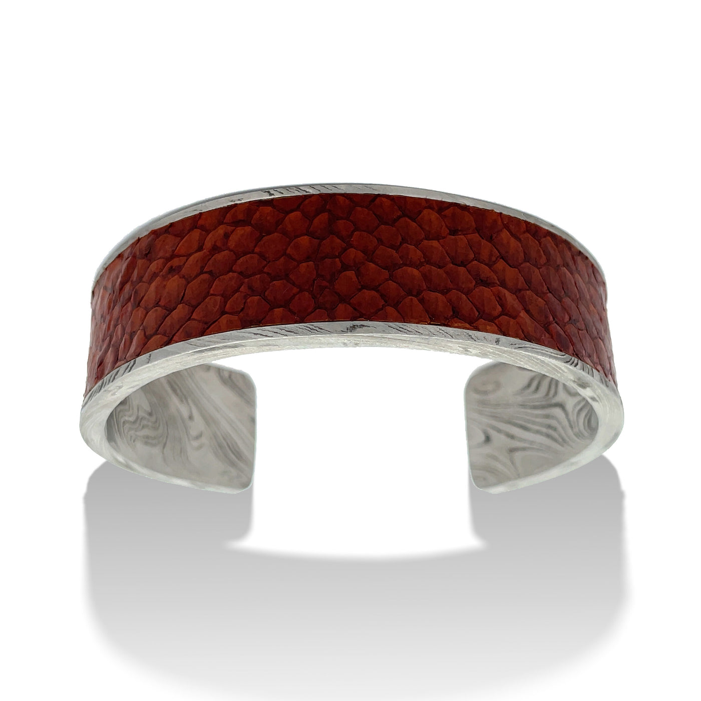 Inversa Silverfin Damascus Steel Cuff