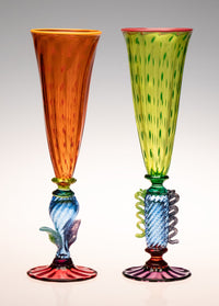 Tutti Frutti Champagne Flutes Pair in Apricot & Citron