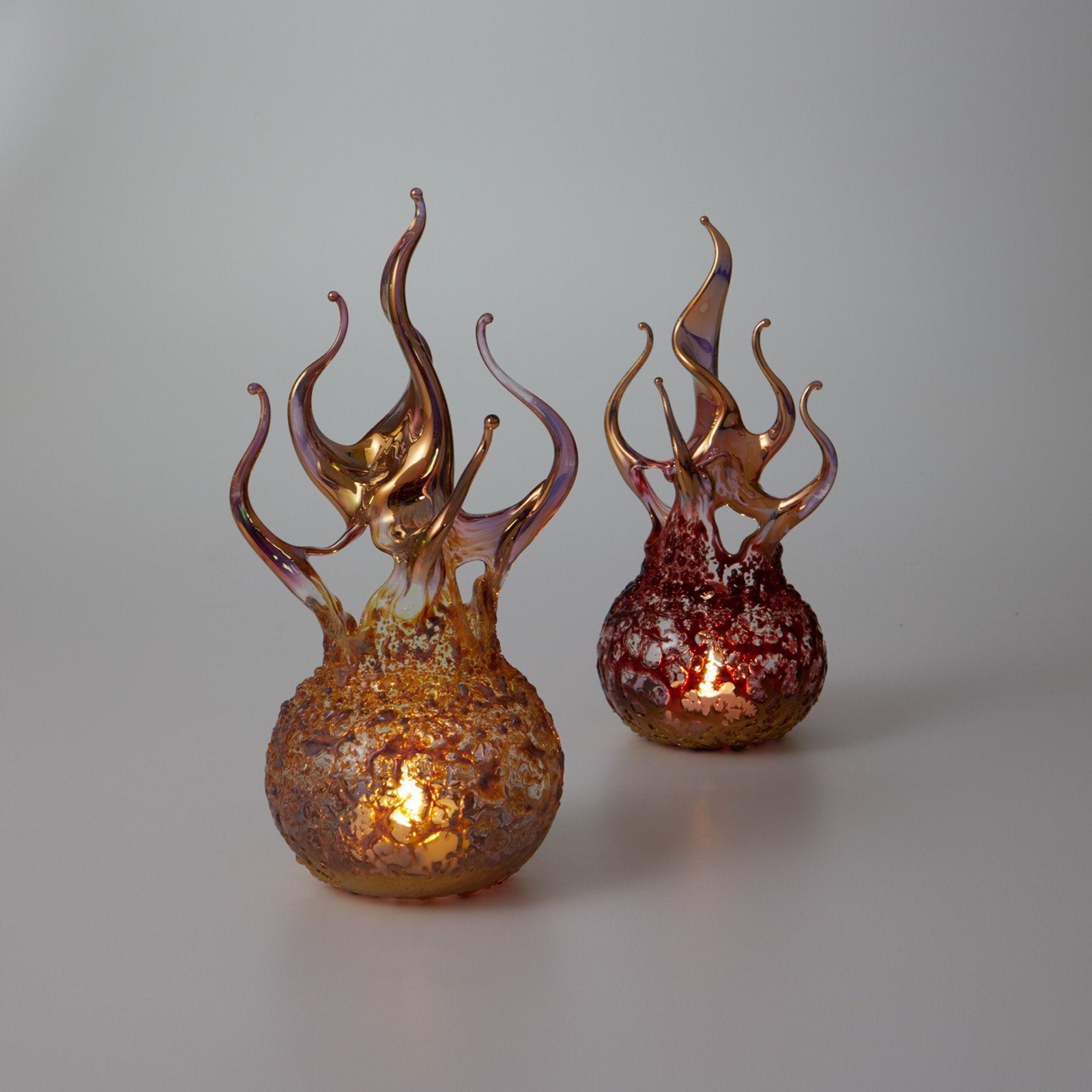 left to right: amber gold, ruby gold