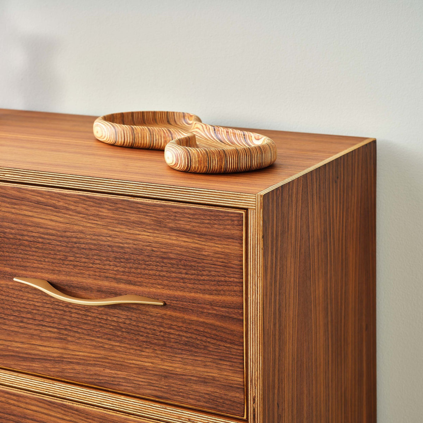 Mid-Century Modern Curved Wood Tray