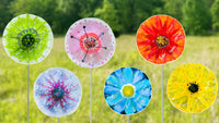 Glass Flower Garden Stake