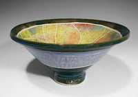 Blue-Rimmed Multicolor Bowl