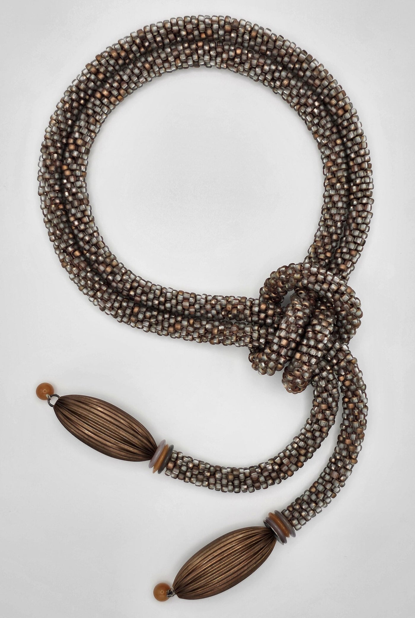 Copper & Taupe Crocheted Rope