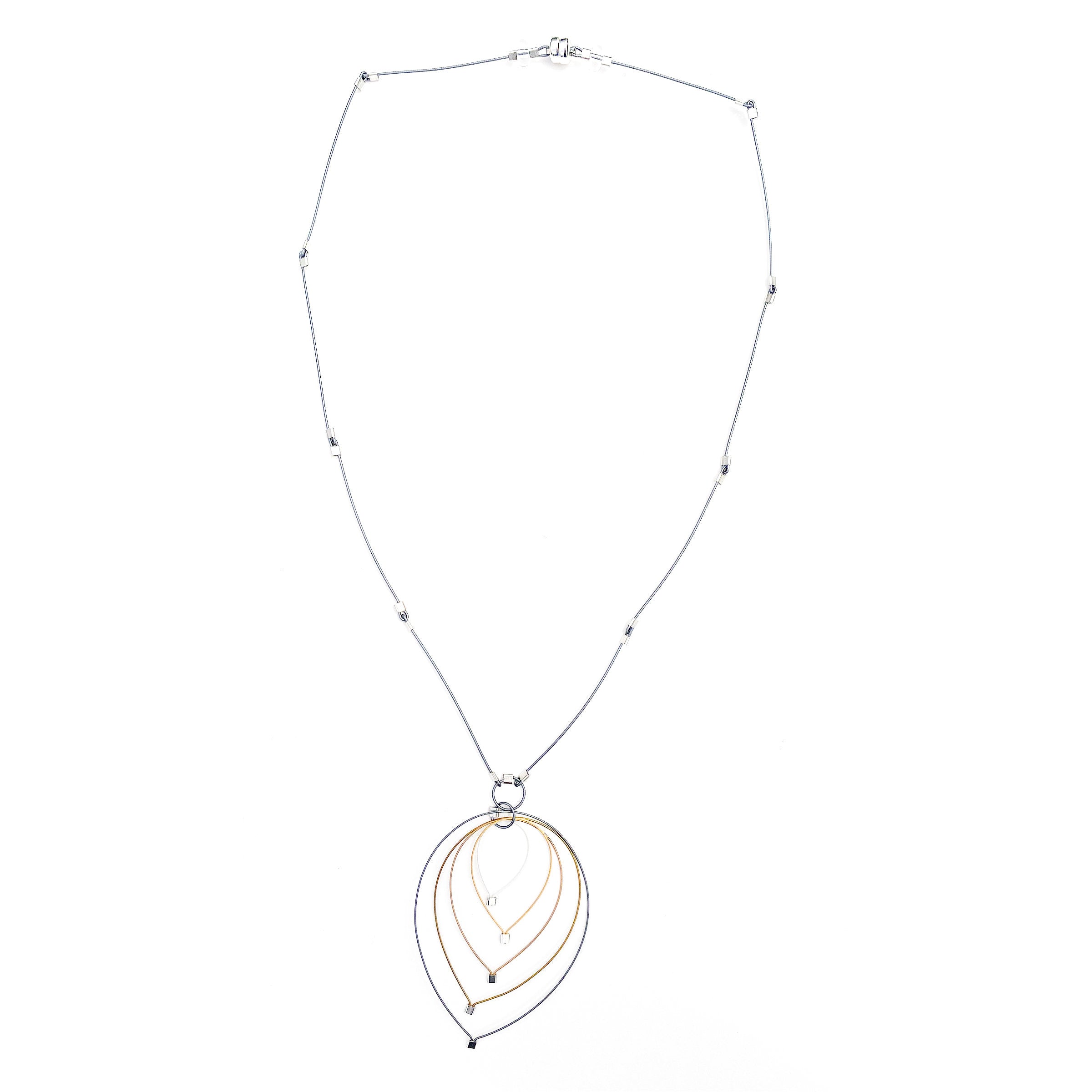 Feather Teardrop Pendant Necklace