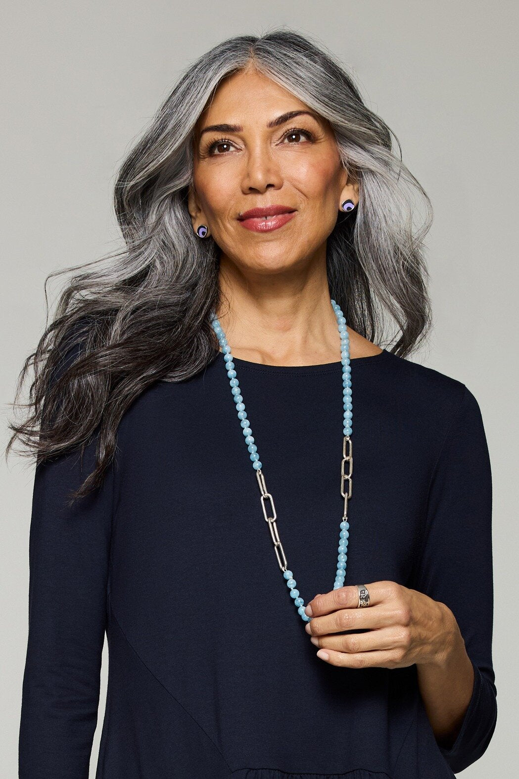 Aquamarine & Eliza Chain Necklace